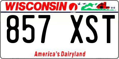 WI license plate 857XST
