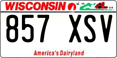 WI license plate 857XSV