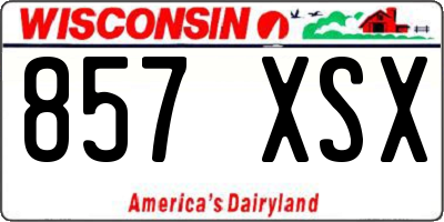 WI license plate 857XSX