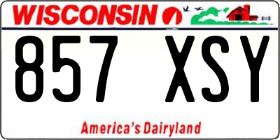 WI license plate 857XSY