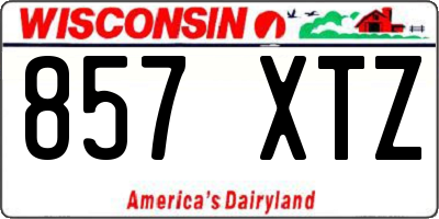 WI license plate 857XTZ