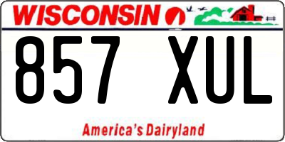 WI license plate 857XUL