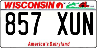 WI license plate 857XUN