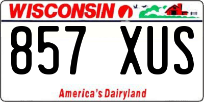 WI license plate 857XUS