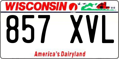 WI license plate 857XVL