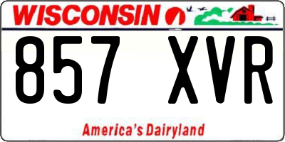 WI license plate 857XVR