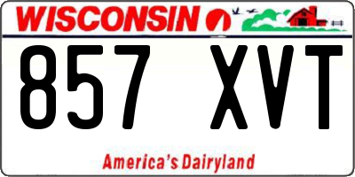 WI license plate 857XVT