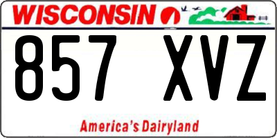 WI license plate 857XVZ