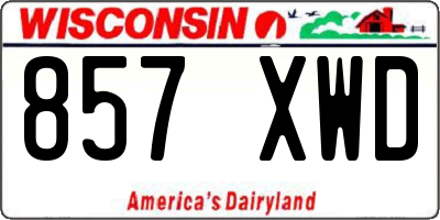 WI license plate 857XWD