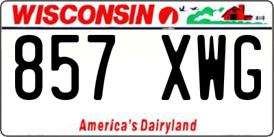 WI license plate 857XWG