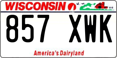 WI license plate 857XWK