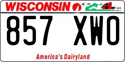 WI license plate 857XWO