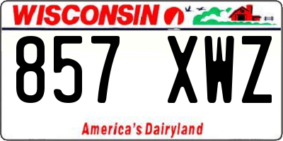 WI license plate 857XWZ