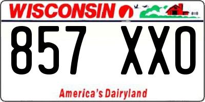 WI license plate 857XXO