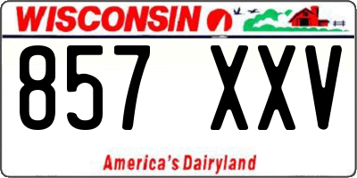 WI license plate 857XXV