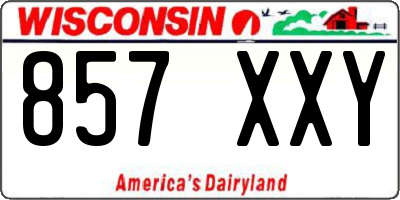WI license plate 857XXY