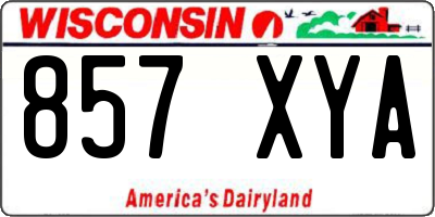WI license plate 857XYA