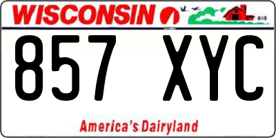 WI license plate 857XYC