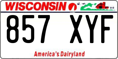WI license plate 857XYF