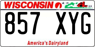 WI license plate 857XYG