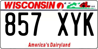 WI license plate 857XYK