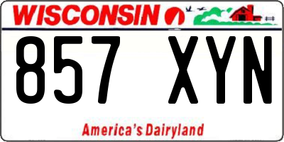 WI license plate 857XYN