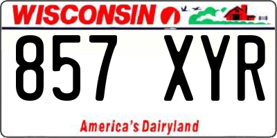 WI license plate 857XYR