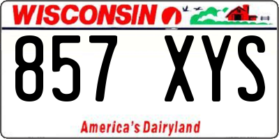 WI license plate 857XYS