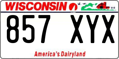 WI license plate 857XYX