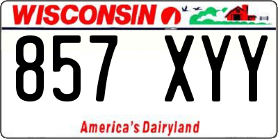 WI license plate 857XYY