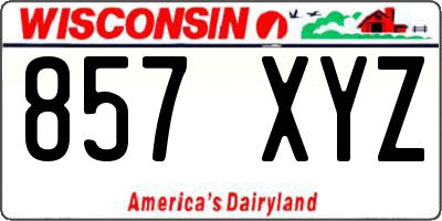 WI license plate 857XYZ