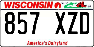 WI license plate 857XZD
