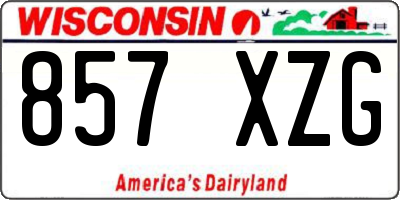 WI license plate 857XZG
