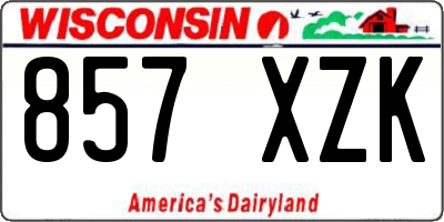 WI license plate 857XZK