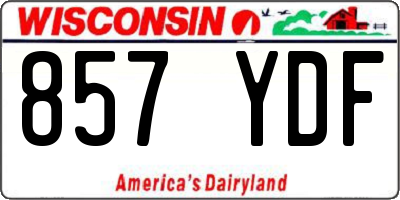 WI license plate 857YDF