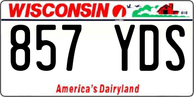 WI license plate 857YDS