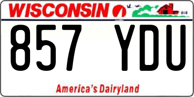 WI license plate 857YDU