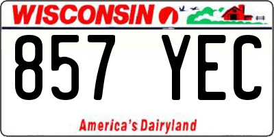 WI license plate 857YEC