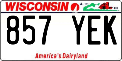 WI license plate 857YEK