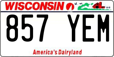 WI license plate 857YEM