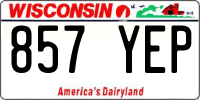 WI license plate 857YEP