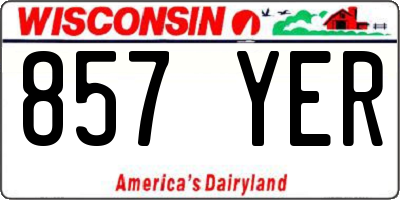 WI license plate 857YER