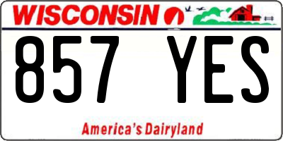 WI license plate 857YES
