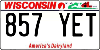 WI license plate 857YET