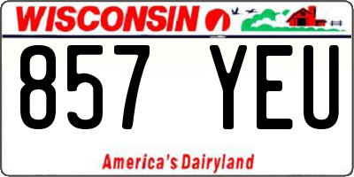 WI license plate 857YEU