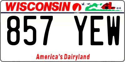 WI license plate 857YEW