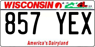 WI license plate 857YEX