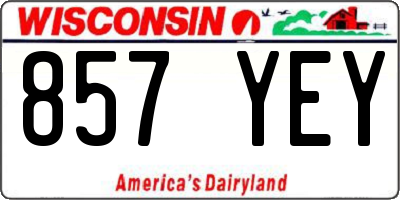 WI license plate 857YEY