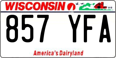 WI license plate 857YFA