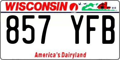 WI license plate 857YFB